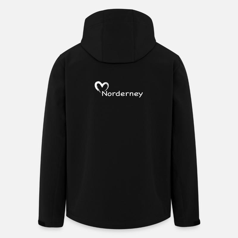 Un cœur pour Norderney - Veste softshell homme en polyester recyclé Stanley/Stella - noir