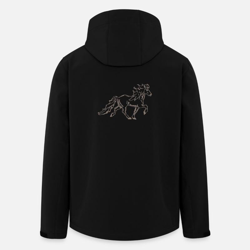 Edles Islandpferd im Tölt 7 - Recycelte Männer Softshell-Jacke von Stanley/Stella - Schwarz