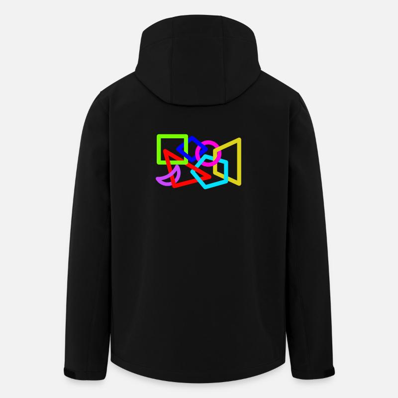 Verflochtene Neonformen - Recycelte Männer Softshell-Jacke von Stanley/Stella - Schwarz