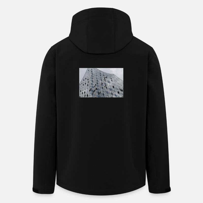 Elbphilharmonie mit Fensterputzern - Recycelte Männer Softshell-Jacke von Stanley/Stella - Schwarz