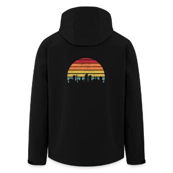 Stripes der Sonnenuntergangsskyline - Recycelte Männer Softshell-Jacke von Stanley/Stella - Schwarz - Hinten - AI Model Male 185 light (185cm)