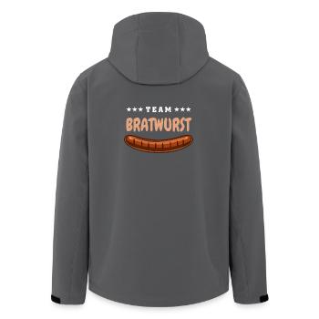 Team Bratwurst - Grill Fan - Grillen Wurst - Recycelte Männer Softshell-Jacke von Stanley/Stella - Anthrazit - Hinten - AI Model Male 185 light (185cm)