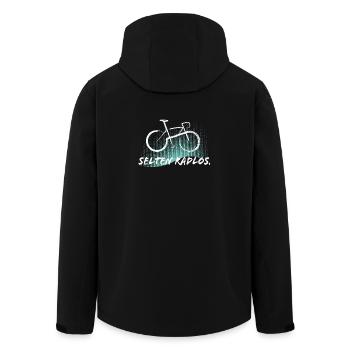 Selten Radlos - Fahrrad - Recycelte Männer Softshell-Jacke von Stanley/Stella - Schwarz - Hinten - AI Model Male 185 light (185cm)