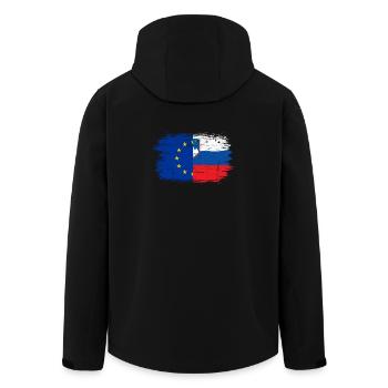 Fusion des drapeaux UE-Slovénie - Veste softshell homme en polyester recyclé Stanley/Stella - noir - Dos - AI Model Male 185 light (185cm)