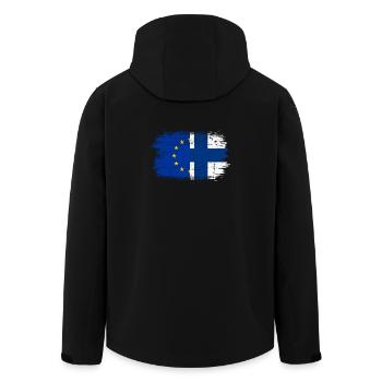 EU Stars Finnische Kreuzfusion - Recycelte Männer Softshell-Jacke von Stanley/Stella - Schwarz - Hinten - AI Model Male 185 light (185cm)