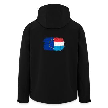 Fusion du drapeau néerlandais de l’UE brossée - Veste softshell homme en polyester recyclé Stanley/Stella - noir - Dos - AI Model Male 185 light (185cm)