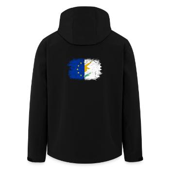 EU Einheit Hand Flagge Kunst - Recycelte Männer Softshell-Jacke von Stanley/Stella - Schwarz - Hinten - AI Model Male 185 light (185cm)