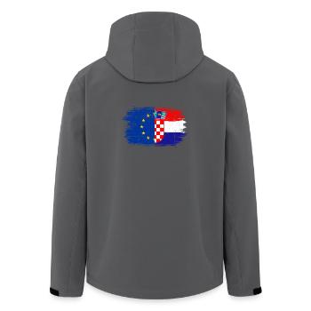 EU Kroatien Flagge Fusion - Recycelte Männer Softshell-Jacke von Stanley/Stella - Schwarz - Hinten - AI Model Male 185 light (185cm)