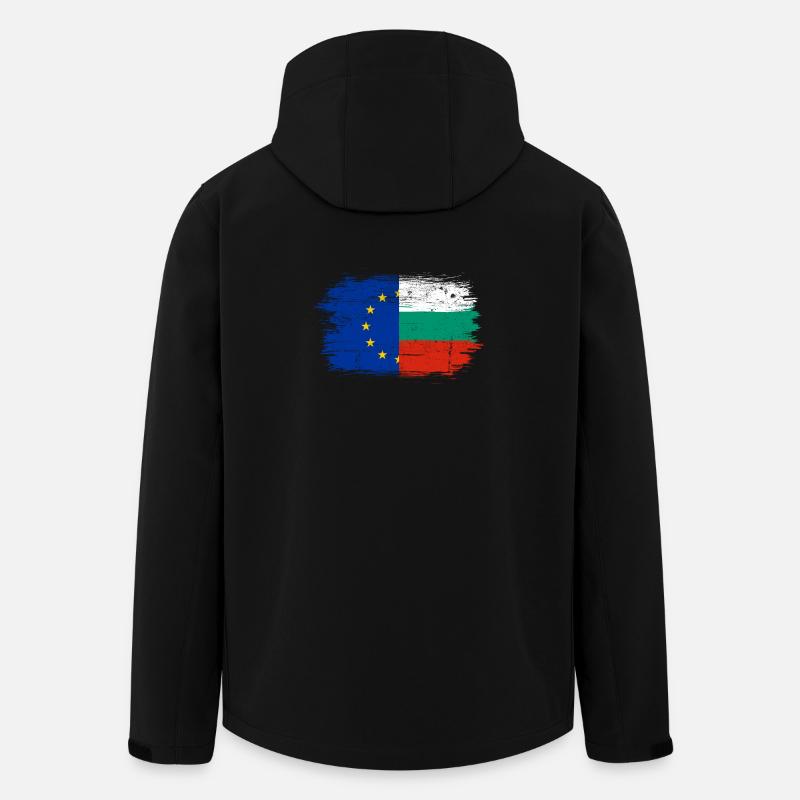 Flag Fusion EU Pinceau bulgare - Veste softshell homme en polyester recyclé Stanley/Stella - noir