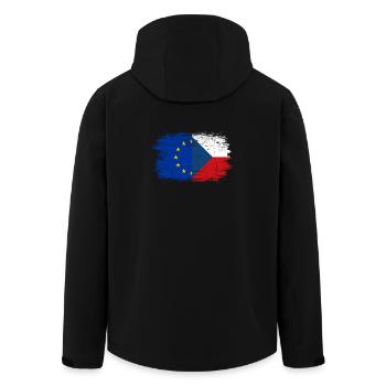 EU Europa Flagge der Tschechischen Republik - Recycelte Männer Softshell-Jacke von Stanley/Stella - Schwarz - Hinten - AI Model Male 185 light (185cm)