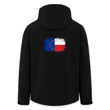 Fusion der EU-Frankreich-Flagge - Recycelte Männer Softshell-Jacke von Stanley/Stella - Schwarz - Hinten - AI Model Male 185 light (185cm)
