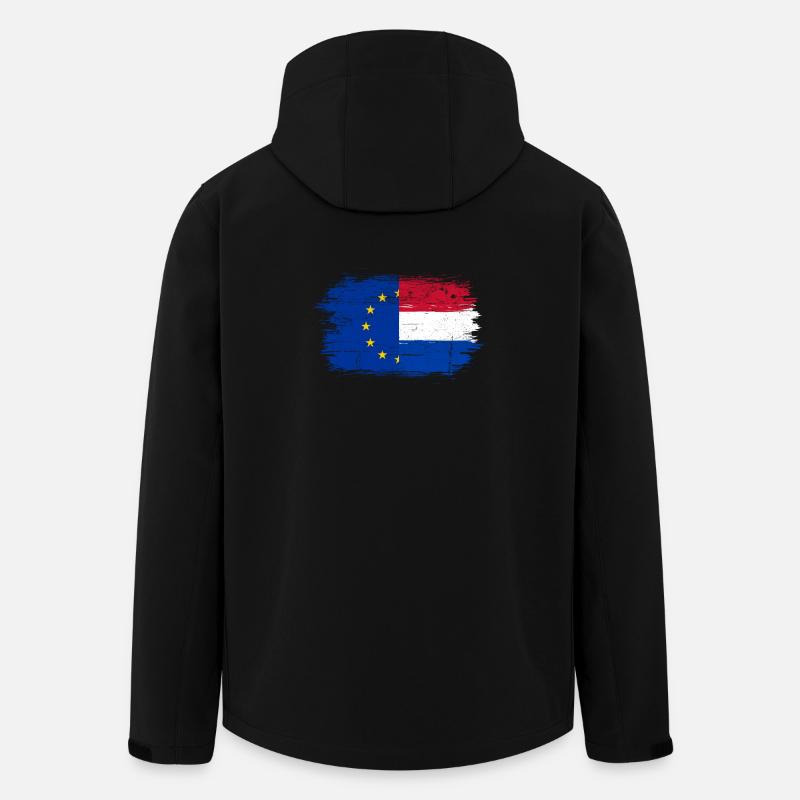 Fusion der niederländischen EU-Flagge - Recycelte Männer Softshell-Jacke von Stanley/Stella - Schwarz