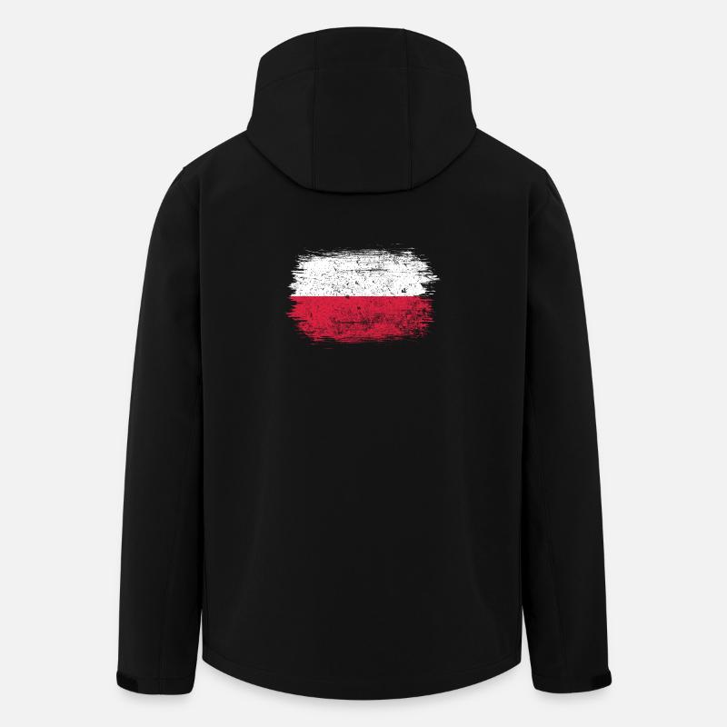 Polish Flag Brush Stroke - Men’s Recycled Softshell Jacket by Stanley/Stella - black