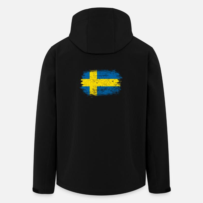 Schwedische Pinselflagge - Recycelte Männer Softshell-Jacke von Stanley/Stella - Schwarz