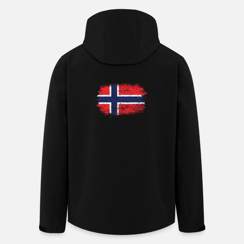 Norway Flag Brushstroke Cross - Men’s Recycled Softshell Jacket by Stanley/Stella - black