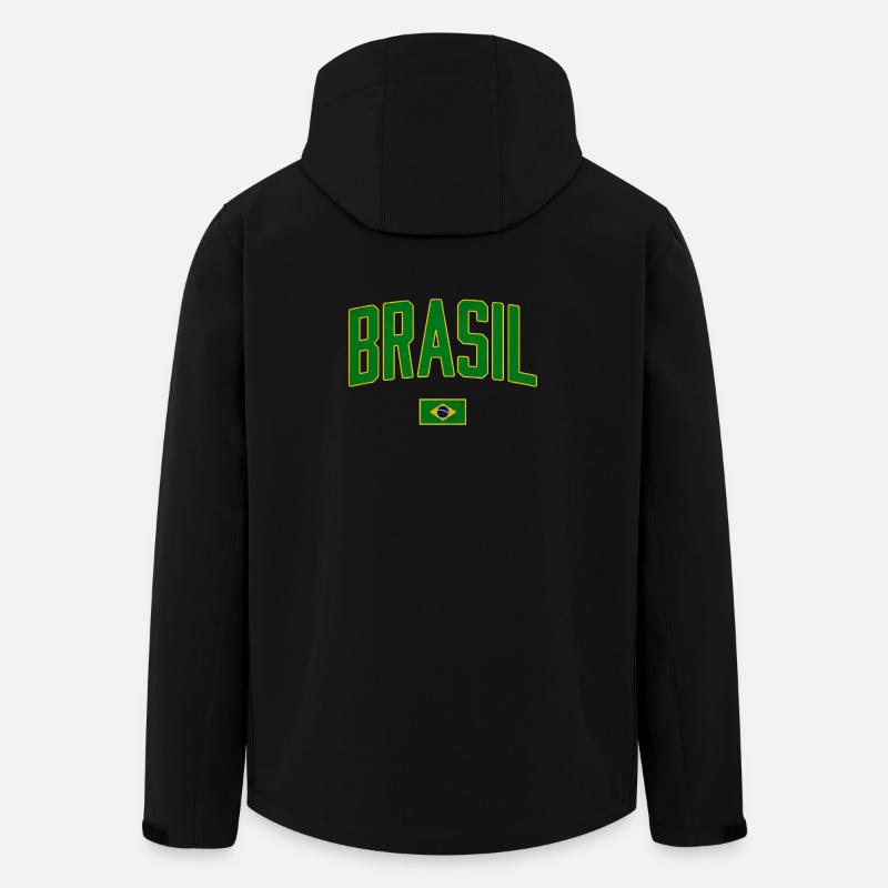 Conception du Brésil avec drapeau national - Veste softshell homme en polyester recyclé Stanley/Stella - noir
