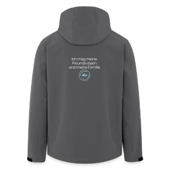 Satzzeichen retten Leben! Rechtschreibung deutsch - Recycelte Männer Softshell-Jacke von Stanley/Stella - Anthrazit - Hinten - AI Model Male 185 light (185cm)