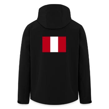 Peru National Flag - Men’s Recycled Softshell Jacket by Stanley/Stella - black - Back - AI Model Male 185 light (185cm)