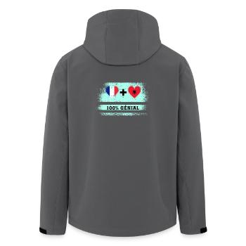Drapeau France et Albanie 100% génial - Veste softshell homme en polyester recyclé Stanley/Stella - charbon - Dos - AI Model Male 185 light (185cm)