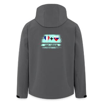France et Slovaquie Drapeau 100% génial - Veste softshell homme en polyester recyclé Stanley/Stella - charbon - Dos - AI Model Male 185 light (185cm)