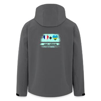 Drapeau France et Rwanda 100% génial - Veste softshell homme en polyester recyclé Stanley/Stella - charbon - Dos - AI Model Male 185 light (185cm)