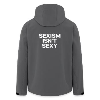 Sexismus ist nicht sexy - Recycelte Männer Softshell-Jacke von Stanley/Stella - Schwarz - Hinten - AI Model Male 185 light (185cm)