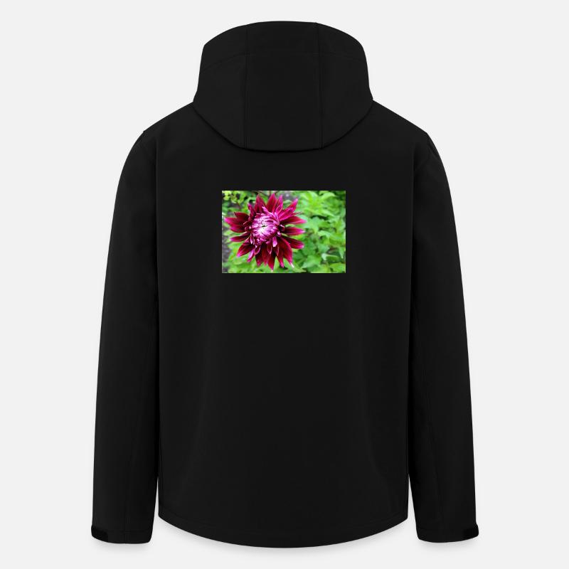 Dahlie, Blume, Blüte rot - Recycelte Männer Softshell-Jacke von Stanley/Stella - Schwarz