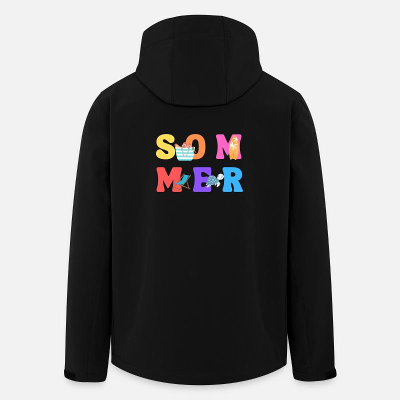 Été - Été - Amour d’été - Soleil - Veste softshell homme en polyester recyclé Stanley/Stella - noir