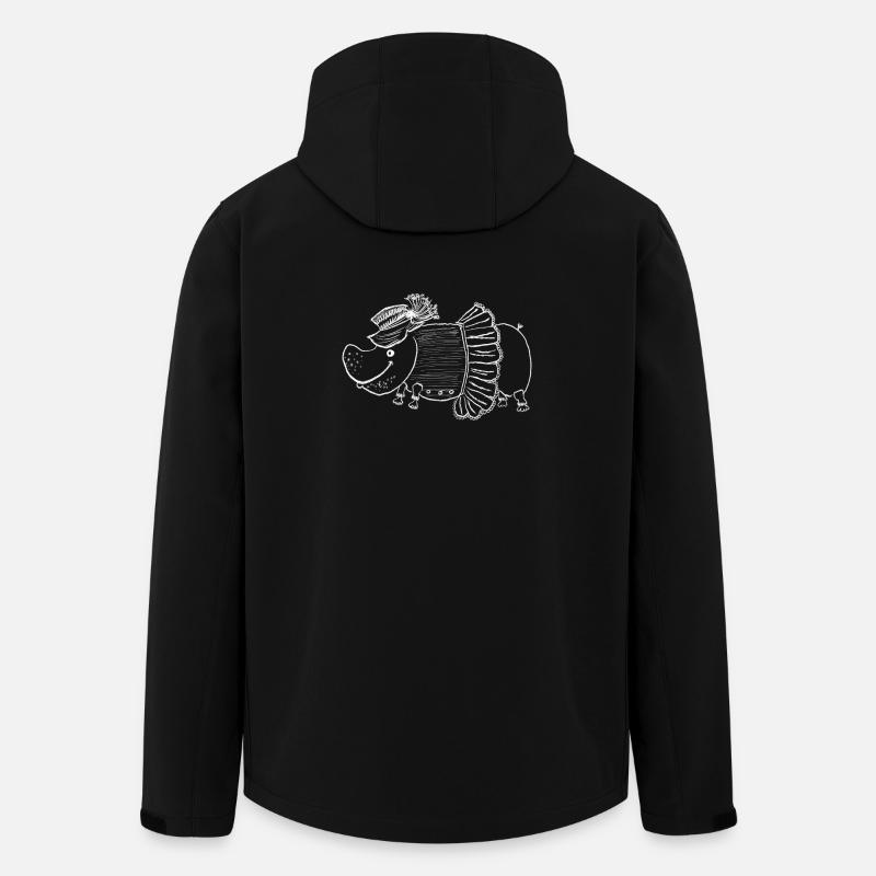 Flodhest dame med hat og kjole - Stanley/Stella herre softshelljakke i genanvendt polyester - sort