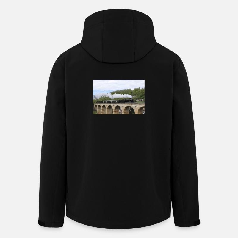 Locomotive CFF sur viaduc - Veste softshell homme en polyester recyclé Stanley/Stella - noir