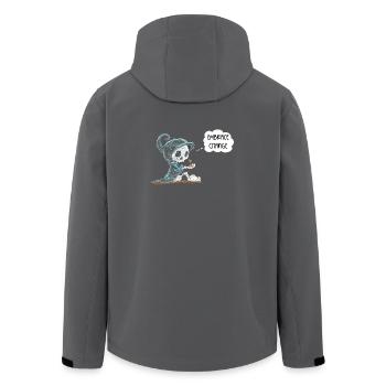 Skelett Hält Pflanze Hoffnung Entstehung Spruch - Recycelte Männer Softshell-Jacke von Stanley/Stella - Anthrazit - Hinten - AI Model Male 185 light (185cm)