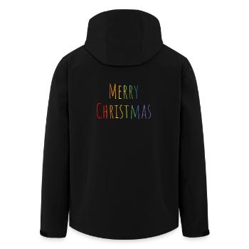 Merry Christmas regenbogen - Recycelte Männer Softshell-Jacke von Stanley/Stella - Schwarz - Hinten - AI Model Male 185 light (185cm)