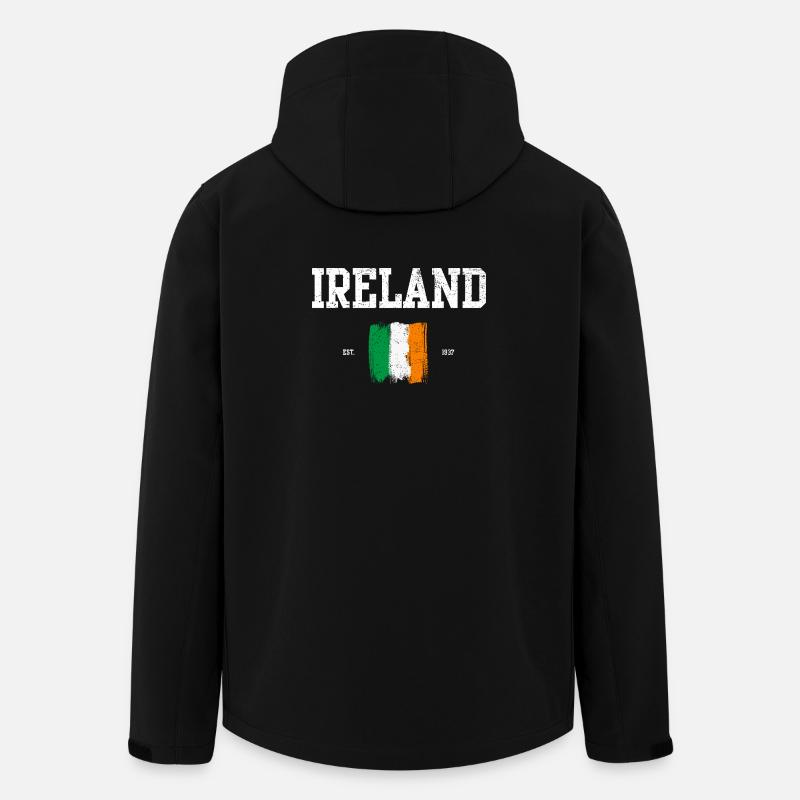 Drapeau de l’Irlande Brushstroke Design - Veste softshell homme en polyester recyclé Stanley/Stella - noir