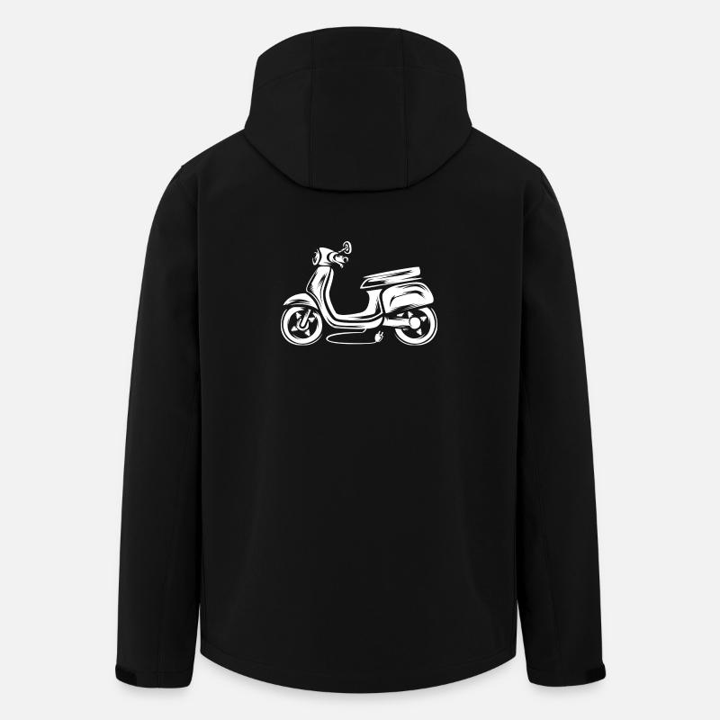 Elektro Roller Illustration - e Moped Fahrer - Recycelte Männer Softshell-Jacke von Stanley/Stella - Schwarz