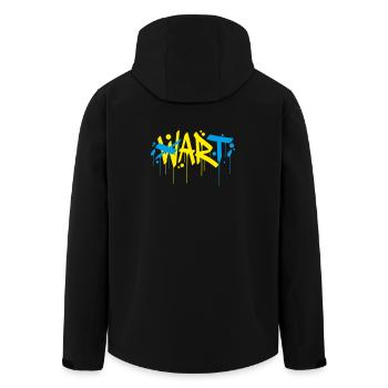 Art Guerre Paix Faire de l’art, pas de la guerre - Veste softshell homme en polyester recyclé Stanley/Stella - noir - Dos - AI Model Male 185 light (185cm)