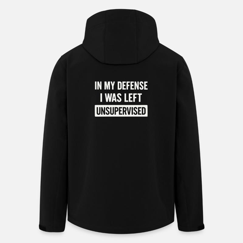 In my defense: unattended - Men’s Recycled Softshell Jacket by Stanley/Stella - black