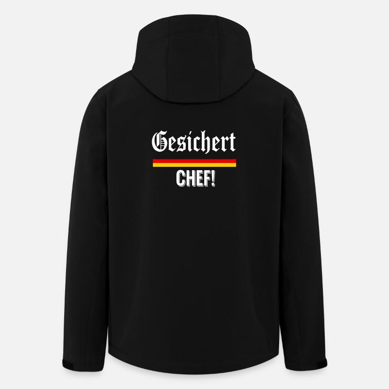 Gesichert Chef!  - Recycelte Männer Softshell-Jacke von Stanley/Stella - Schwarz