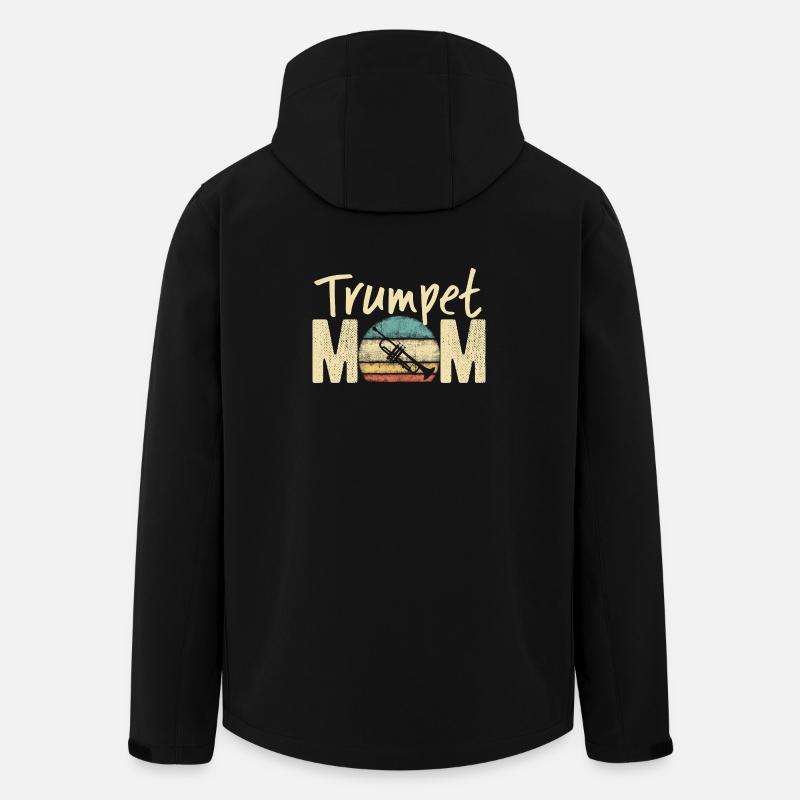 Trompette Maman Rétro Vintage Marching Band Design - Veste softshell homme en polyester recyclé Stanley/Stella - noir