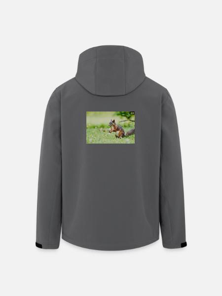 Squirrel Mosaic in the grass field - Men’s Recycled Softshell Jacket by Stanley/Stella - black