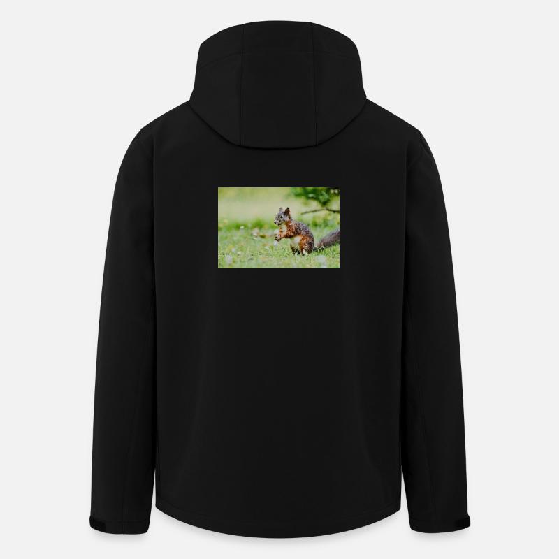 Mosaïque d’écureuil dans le champ d’herbe - Veste softshell homme en polyester recyclé Stanley/Stella - noir