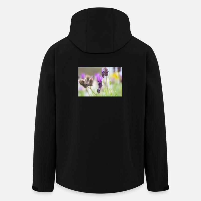Lavande délicate en fleurs - Veste softshell homme en polyester recyclé Stanley/Stella - noir