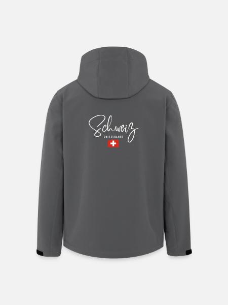 Fabriqué en Suisse, fierté suisse - Veste softshell homme en polyester recyclé Stanley/Stella - noir