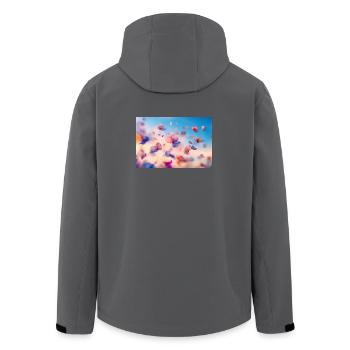 Fließende Blütenflug in Pastell - Recycelte Männer Softshell-Jacke von Stanley/Stella - Schwarz - Hinten - AI Model Male 185 light (185cm)