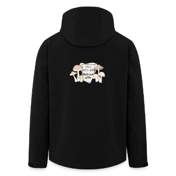 Life Is Better With Mushroom Coffee Trend - Men’s Recycled Softshell Jacket by Stanley/Stella - black - Back - AI Model Male 185 light (185cm)