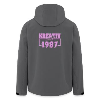 Kreativ 1987 - Recycelte Männer Softshell-Jacke von Stanley/Stella - Schwarz - Hinten - AI Model Male 185 light (185cm)