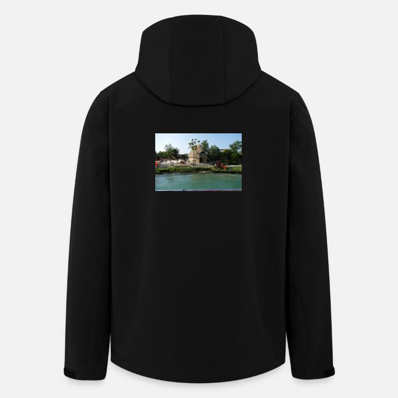 Die Fischerhäuschen von Caorle - Recycelte Männer Softshell-Jacke von Stanley/Stella - Schwarz