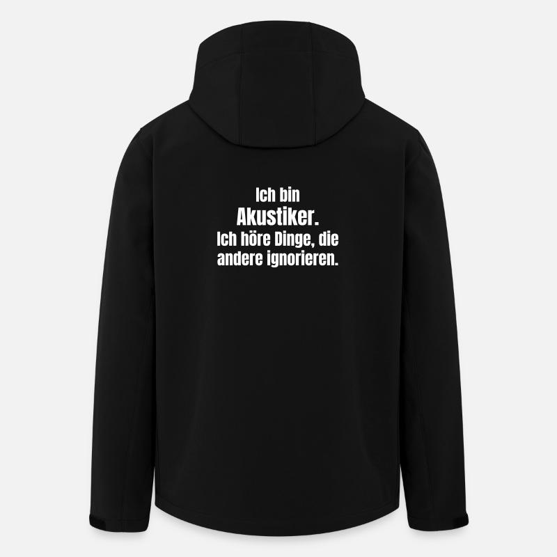 I'm an audiologist – Hearing details - Men’s Recycled Softshell Jacket by Stanley/Stella - black