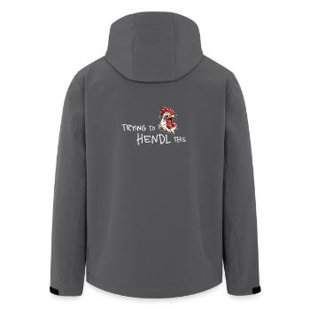 Hendl This: Chicken Humor - Men’s Recycled Softshell Jacket by Stanley/Stella - black - Back - AI Model Male 185 light (185cm)