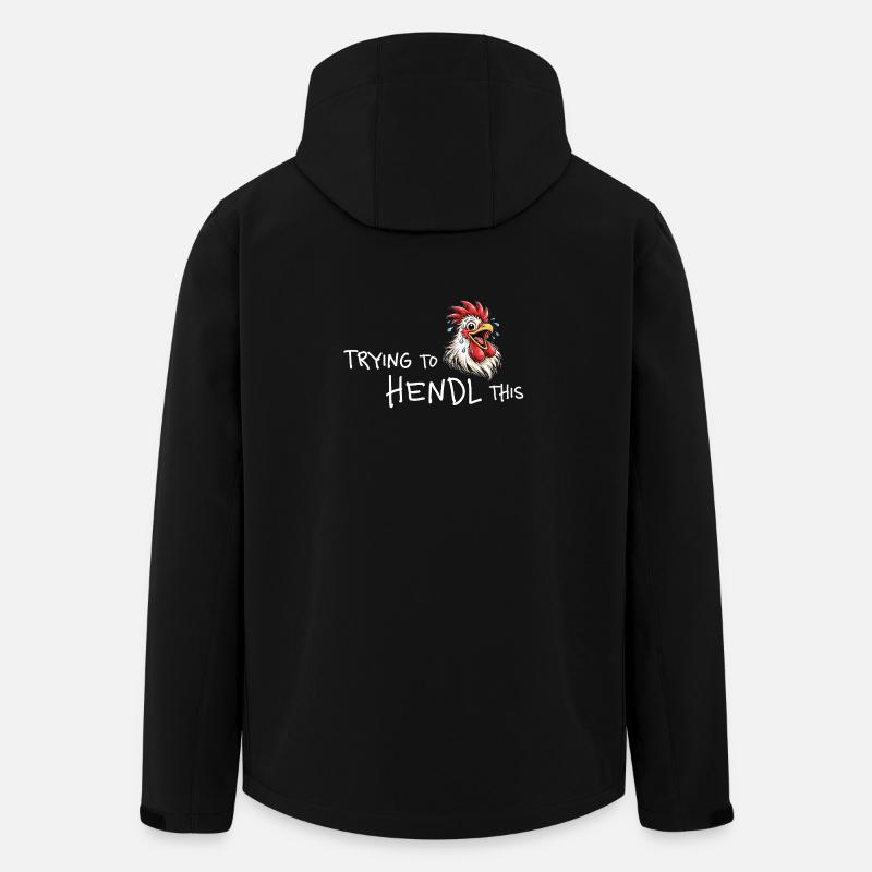 Hendl This : Humour de poulet - Veste softshell homme en polyester recyclé Stanley/Stella - noir