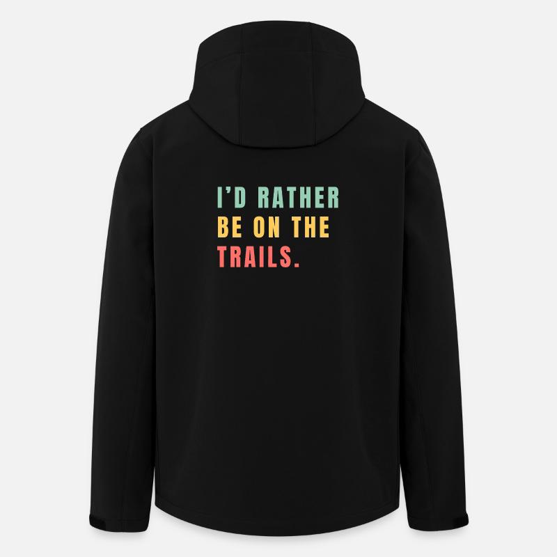 I'd rather be on the trails - Men’s Recycled Softshell Jacket by Stanley/Stella - black